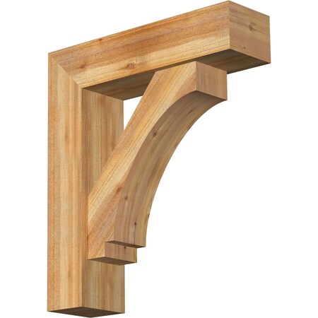 Imperial Block Rough Sawn Bracket W/ Offset Brace, Western Red Cedar, 8W X 30D X 34H